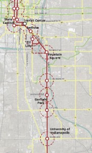 Detail of proposed Red Line route