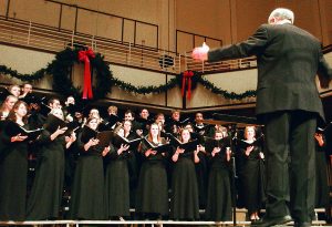The Concert Choir is one of several UIndy music ensembles performing this weekend in “A Christmas Celebration” at the Christel DeHaan Fine Arts Center.