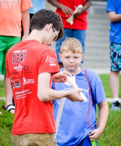 Campers in the Radical Robotics Summer Camp made aerodynamic airplanes and rockets and heard from UIndy Director of Engineering Programs Jose Sanchez . The camp was offered in conjunction with the robotics team at Center Grove High School. (Photo: D. Todd Moore)