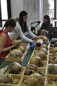 Jessica Gregory (center) and Jessica Chevrolet (left) in Chieti, Italy at the University Museum (Photo: Chris Schmidt)  