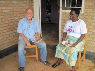 Dr. Charles Guthrie with the headmistress of the school where he taught for two years in Rwanda.