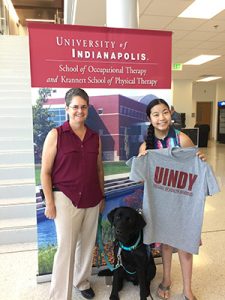 Kathy Martin, left, with Koontz and one of her physical therapy clients.