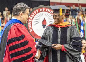 President Robert Manuel with Lonnie Johnson