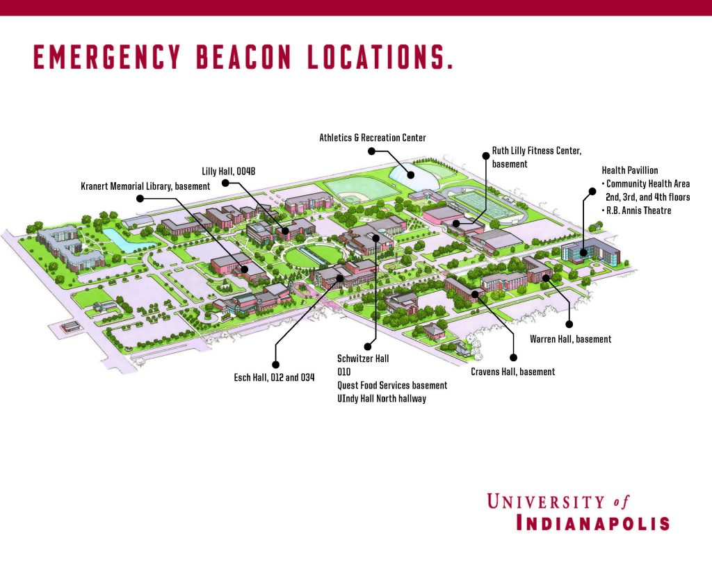 Map of emergency beacon locations