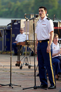 SSG Hilgert performing in 2012 in Wheeling, West Virginia. Photo courtesy U.S. Army Field Band.