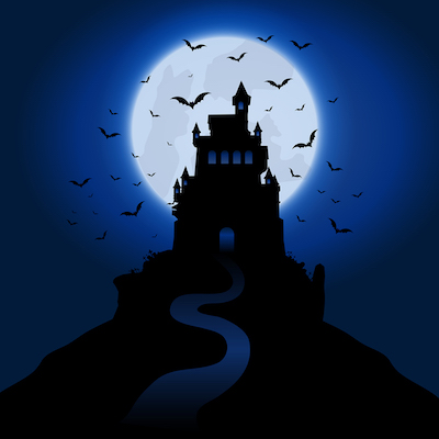Halloween haunted house graphic