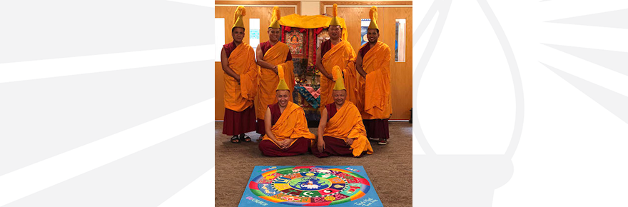 sand mandala and monks