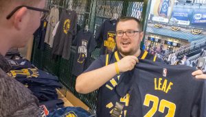 Zachary Terry '20 (sport management) was a merchandise and facilities intern for the Indiana Pacers in spring 2018.