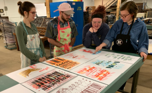 Shaheen grant recipients at the Hamilton Wood Type & Printing Museum.