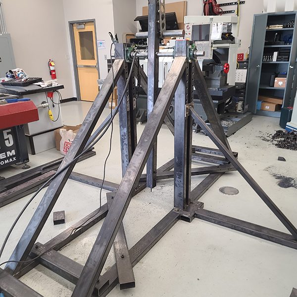 Faculty and students in the R.B. Annis School of Engineering had three weeks to deliver the trebuchets.