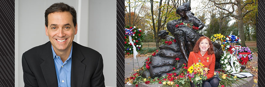 Daniel Pink and Diane Carlson Evans, honorary degree recipients