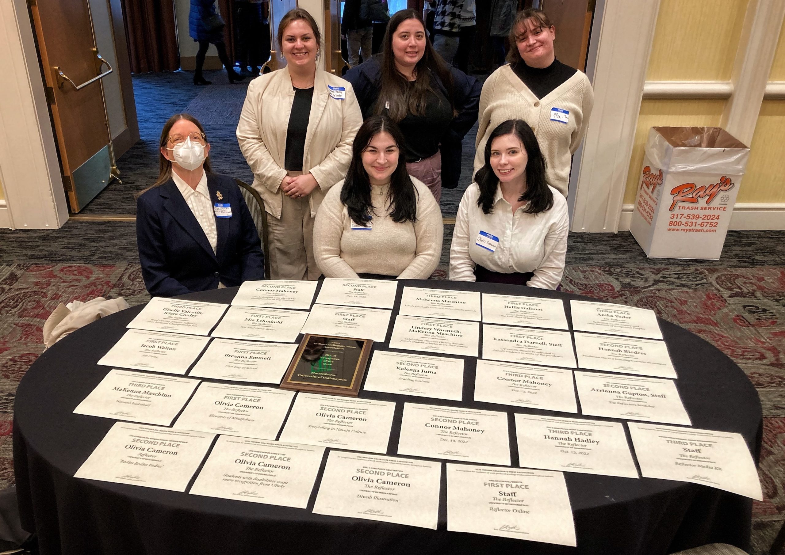 Reflector staff poses with awards from 2023 ICPA Awards
