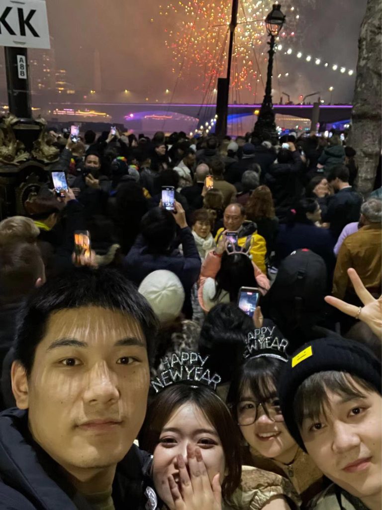 NTU students take a selfie on New Year's Eve