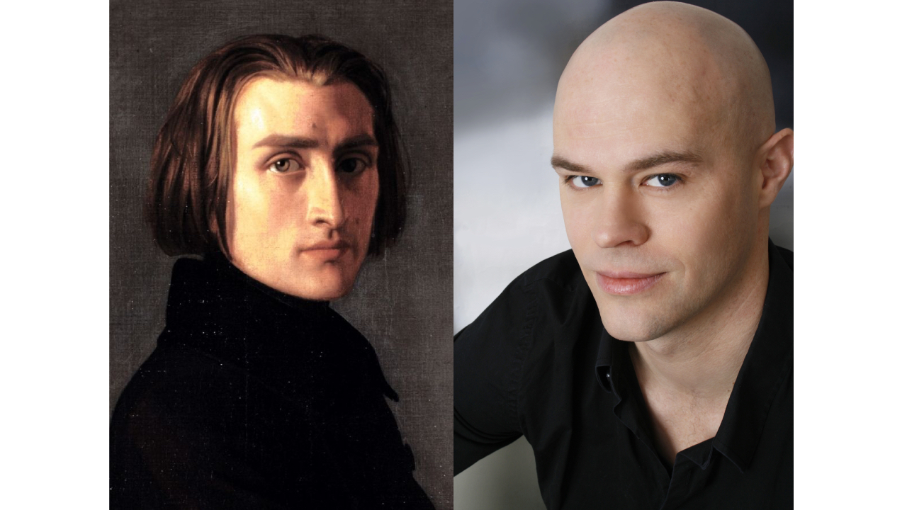 Image of composer Franz Liszt and pianist Ryan Behan