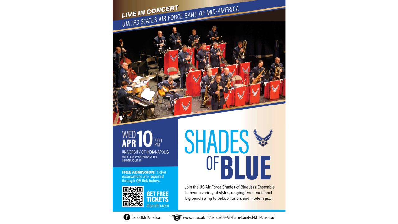 Publicity poster for Shades of Blue Jazz Ensemble