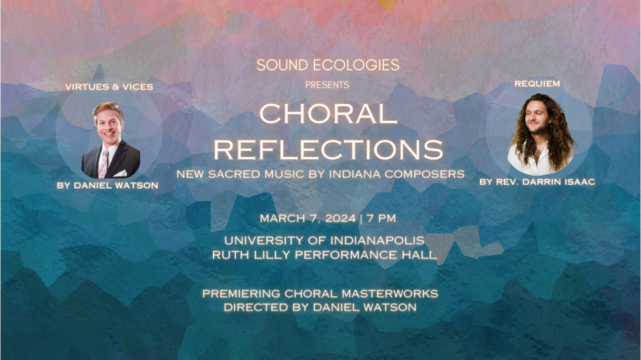 Image of Sound Ecologies poster with photos of Daniel Watson and Rev. Darrin Isaac