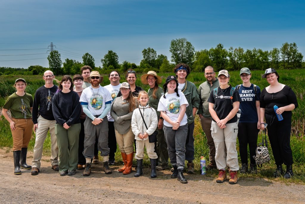 Photo of the spider team at the Eagle Marsh BioBlitz, including UIndy students and faculty