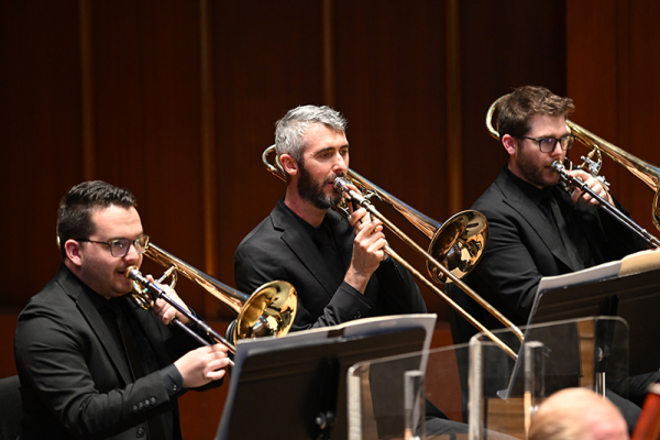 Trombone section of the Indianapolis Symphony Orchestra
