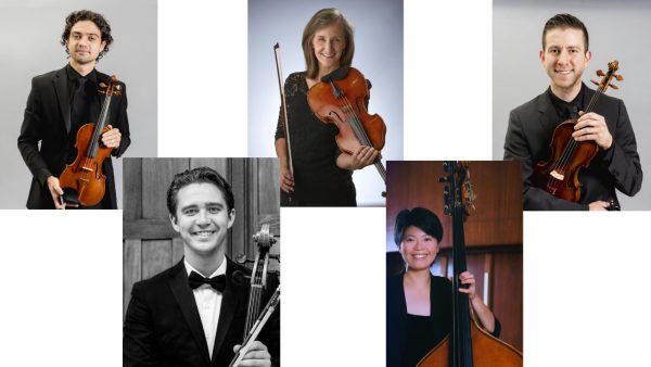 Head shots of 5 member of the ISO string section