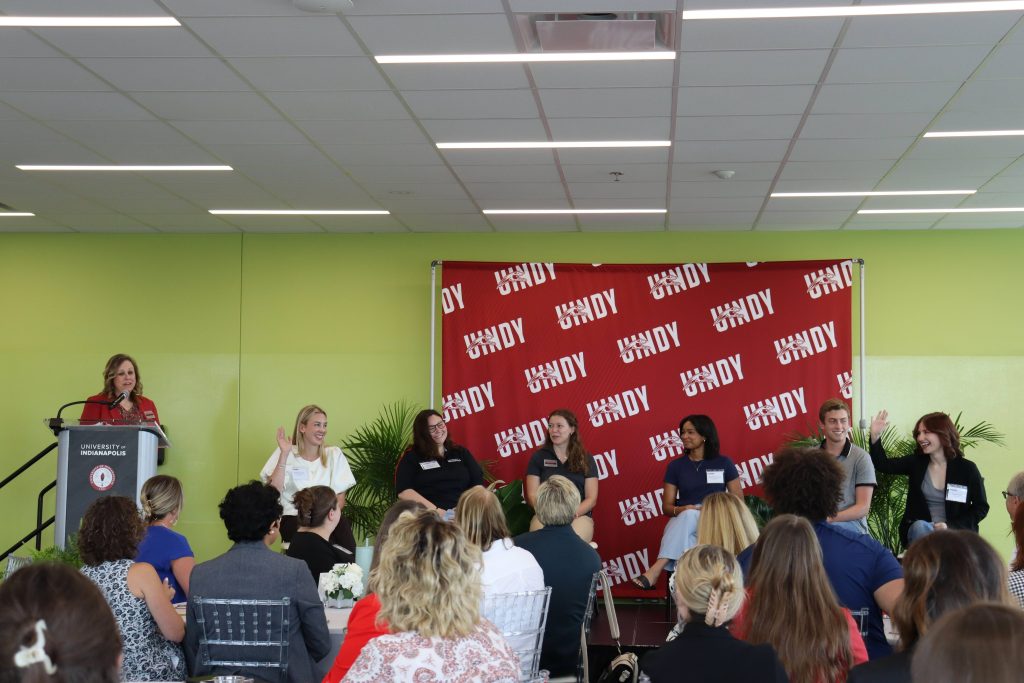 Photo of UIndy student panel at Meet UIndy event