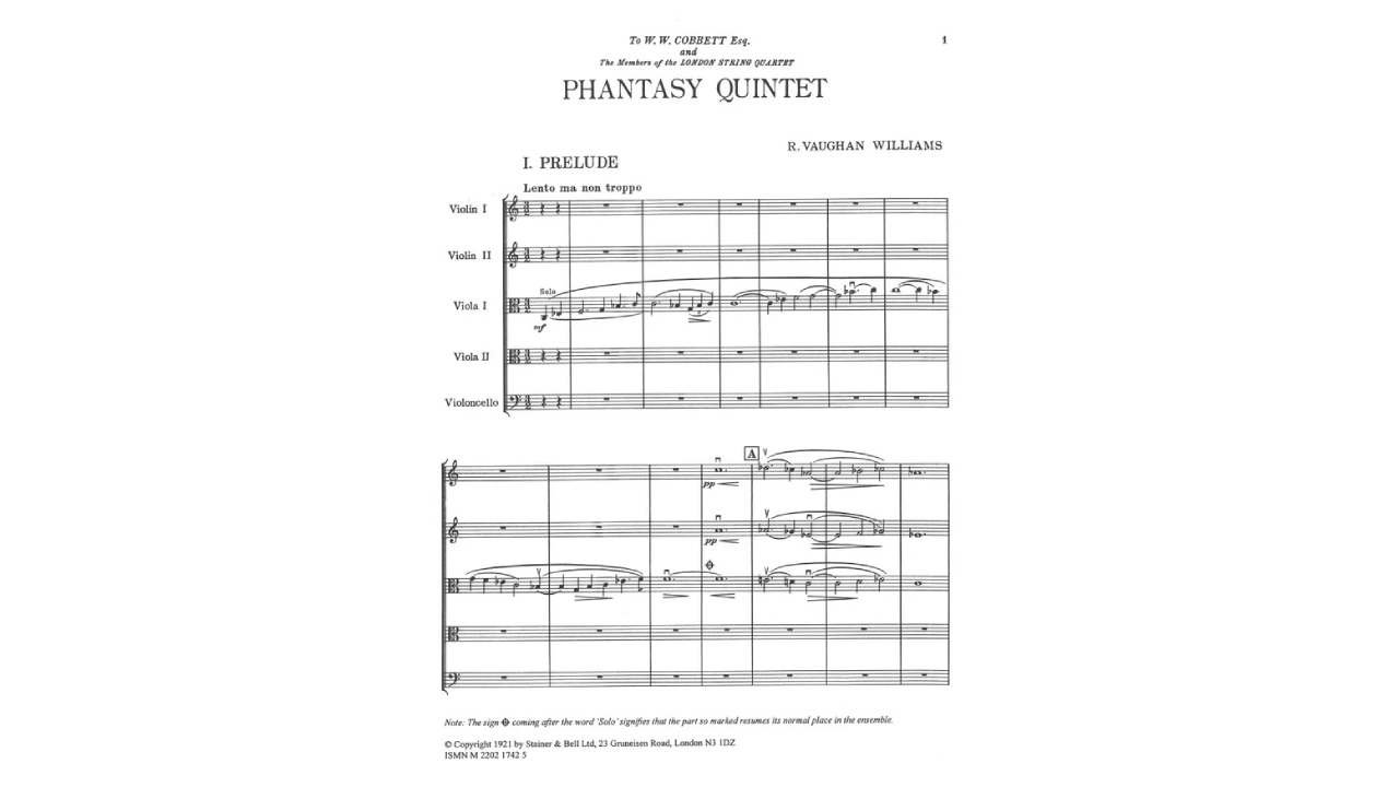 Cover page of Phantasy Quintet score