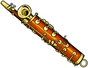 Drawing of a woodwind instrument