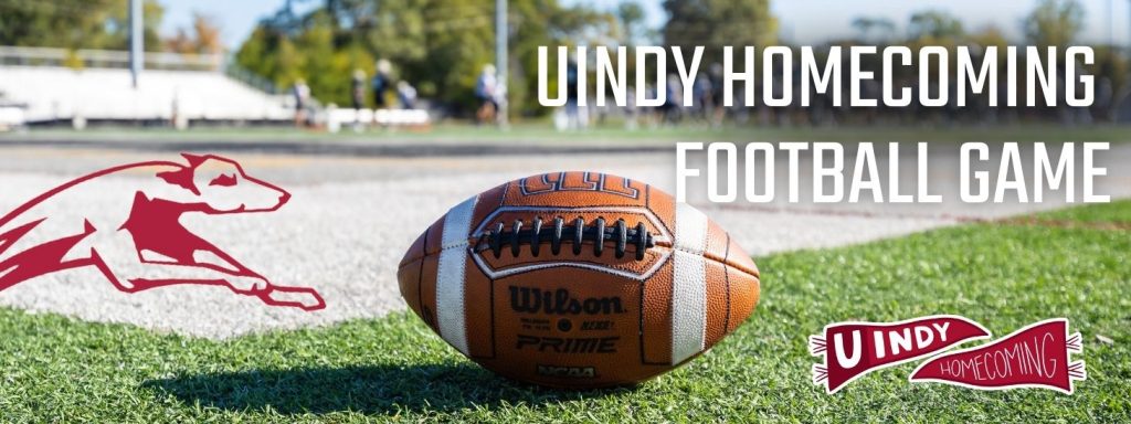 UIndy Homecoming Football Game. Photo of football at Key Stadium.