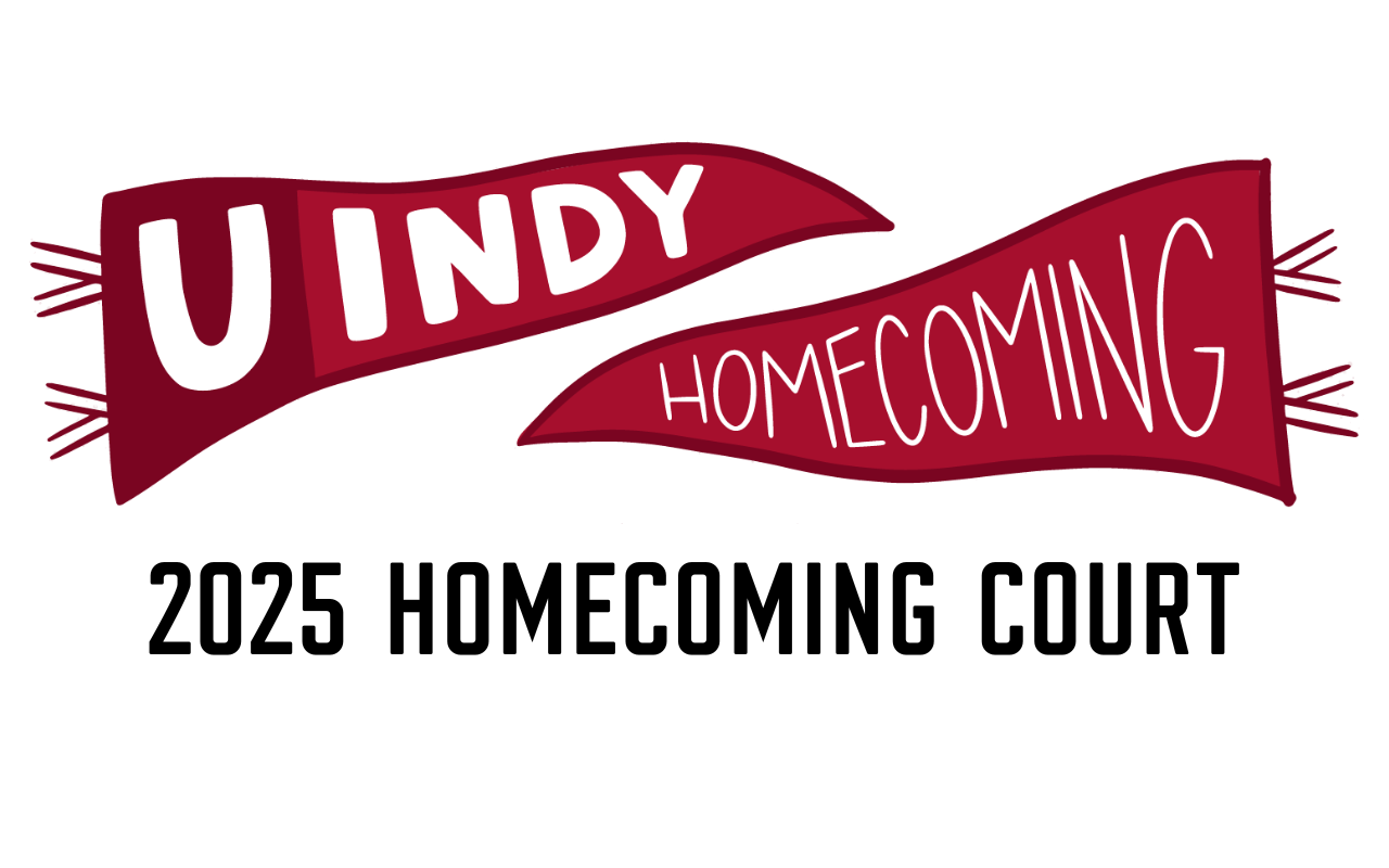 UIndy 2025 Homecoming Logo over "2025 Homecoming Court"