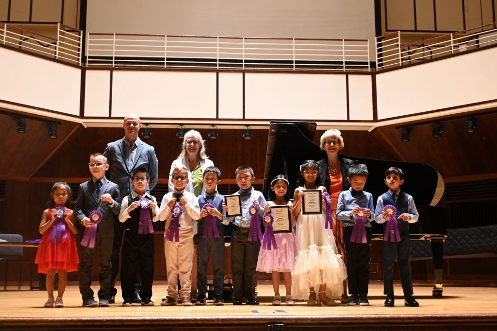 group photo of primary participants of the Young Hoosier State Piano Competition