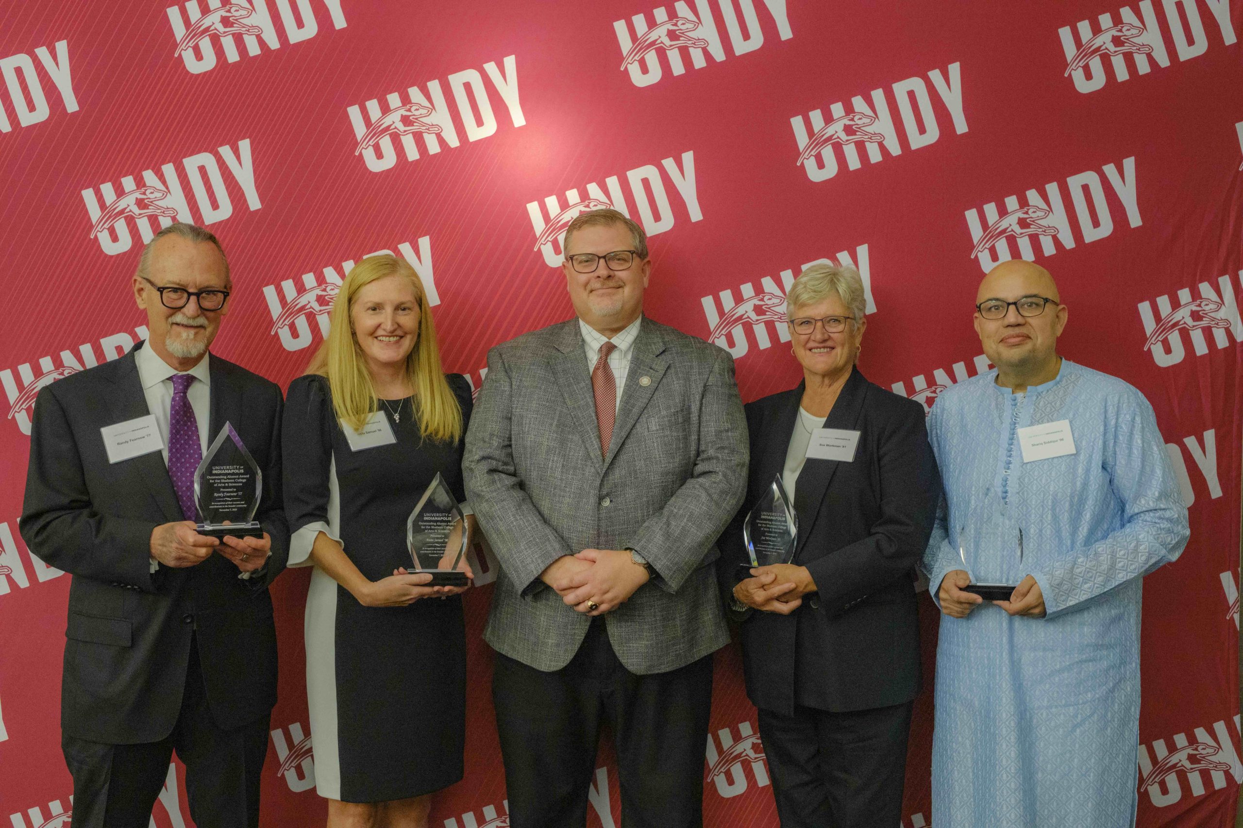 Left to right: Randy Fearnow, Anita Samuel, Dr. Travis Miller, Sue Workman, and Dr. Shariq Siddiqui