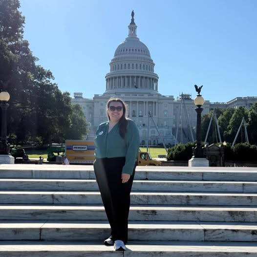 Shaina Liv Lescano in front of the Capitol Building in Washington, D.C.